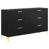 Dle 5pc King Bedroom Set | Tufted Black Velvet | Modern Gold Accents BM340064