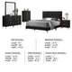 Dle 5pc King Bedroom Set | Tufted Black Velvet | Modern Gold Accents BM340064