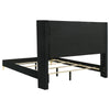 Dle 4pc Queen Bedroom Set | Black Velvet | Modern Gold Accents BM340067