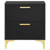 Dle 4pc Queen Bedroom Set | Black Velvet | Modern Gold Accents BM340067