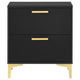Dle 4pc Queen Bedroom Set | Black Velvet | Modern Gold Accents BM340067