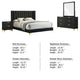 Dle 4pc King Bedroom Set | Black Velvet | Modern Gold Accents BM340069