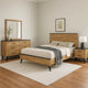 Wemy 4pc Queen Size Bed Set | Rustic Brown Pine Wood | Tapered Legs BM340071