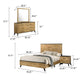 Wemy 4 Piece King Bed Set | Rustic Brown Pine Wood| Tapered Legs BM340073