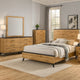 Wemy 5 Piece King Bed Set | Rustic Brown Pine Wood | Tapered Legs