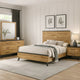 Wemy 4 Piece Full Bed Set | Rustic Brown Pine Wood| Tapered Legs