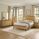 Wemy 5 Piece Full Bed Set | Rustic Brown Pine Wood | Tapered Legs
