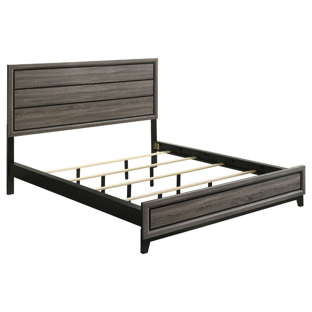 Mela 4pc Cal King Bedroom Set | Nightstand Dresser | Mirror | Oak Gray