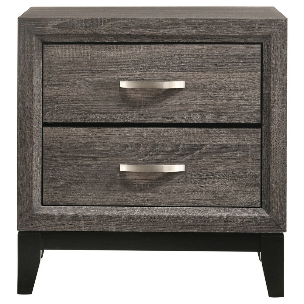 Mela 4pc Cal King Bedroom Set | Nightstand Dresser | Mirror | Oak Gray