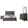 Mela 4pc Cal King Bedroom Set | Nightstand Dresser | Mirror | Oak Gray
