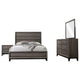 Mela 4pc Cal King Bedroom Set | Nightstand Dresser | Mirror | Oak Gray