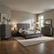 Mela 5pc Cal King Bed Set | Nightstand | Tall Chest | Mirror Oak Gray