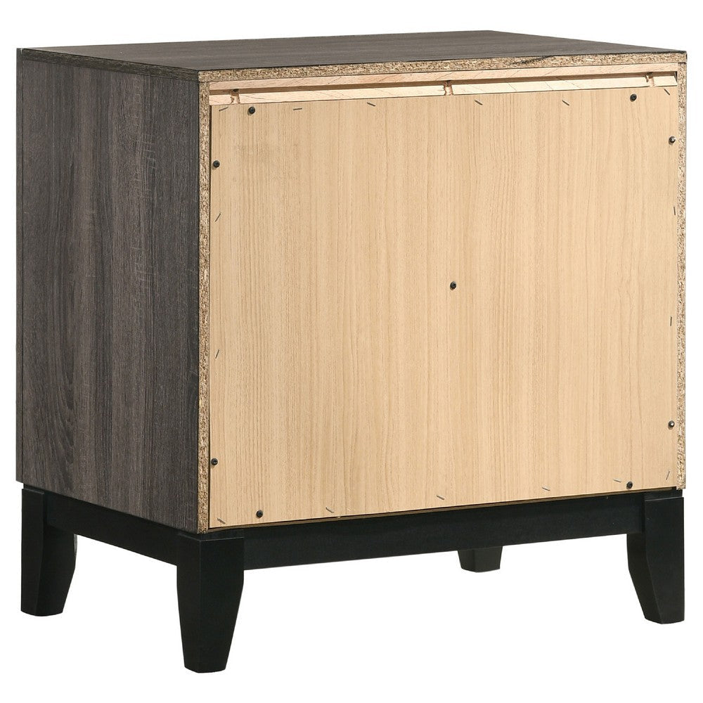 Mela 5pc Full Bed Set | Nightstand Dresser Chest and Mirror | Oak Gray BM340085