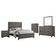 Mela 5pc Full Bed Set | Nightstand Dresser Chest and Mirror | Oak Gray