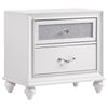 Dini Glam 4pc Queen Bedroom Set, Tufted Wingback in White Velvet w Crystals