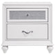 Dini Glam 4pc King Bedroom Set, Tufted Wingback in White Velvet w Crystals