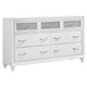 Dini Glam 4pc King Bedroom Set, Tufted Wingback in White Velvet w Crystals