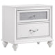 Dini Glam 5pc King Bedroom Set, Tufted Wingback in White Velvet w Crystals