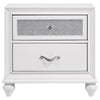 Dini Glam 5pc King Bedroom Set, Tufted Wingback in White Velvet w Crystals