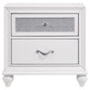 Dini Glam 4pc Cal King Bedroom Set, Tufted Wingback in White Velvet w Crystals