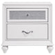 Dini Glam 4pc Cal King Bedroom Set, Tufted Wingback in White Velvet w Crystals