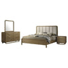 Deon 4pc Queen Bedroom Set | Upholstered Headboard | Brown Hardwood