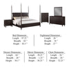 Amber 5pc Poster Queen Bed Set | Modern Dark Brown | Dresser Chest