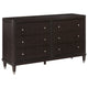 Amber 4pc Poster King Bed Set | Modern Dark Brown | Dresser Mirror