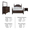 Meon 4pc Poster Queen Bed Set | Vintage Dark Oak Brown | Dresser Mirror BM340105