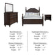 Meon 4pc Poster Queen Bed Set | Vintage Dark Oak Brown | Dresser Mirror BM340105