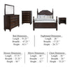 Meon 5pc Poster Queen Bed Set | Vintage Dark Oak Brown | Dresser Chest BM340106