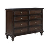 Meon 4pc Poster Cal King Bed Set | Vintage Dark Oak Brown | Dresser Mirror BM340109