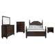 Meon 5pc Poster Cal King Bed Set | Vintage Dark Oak Brown | Dresser Chest