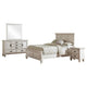 Eli 4 Piece Queen Bedroom Set | Rustic White Wood | Dresser Mirror