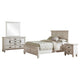 Eli 4 Piece King Size Bedroom Set | Rustic White Wood | Dresser Mirror