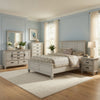 Eli 5 Piece King Size Bedroom Set | Rustic White Wood | Dresser Chest