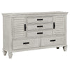 Eli 5 Piece King Bedroom Set | Footboard Storage | Rustic White Wood BM340118