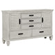 Eli 5 Piece King Bedroom Set | Footboard Storage | Rustic White Wood BM340118