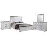 Ola 4 Piece King Size Bed Set | White Acacia Veneer | Shutter Design