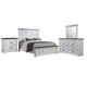 Ola 4 Piece King Size Bed Set | White Acacia Veneer | Shutter Design