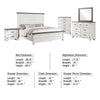 Meki 5 Piece King Size Bed Set | White Pine Veneer | Farmhouse Style BM340126