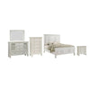 Lila 5 Piece King Bed Set | White Wood Headboard | Vanity Dresser & Chest
