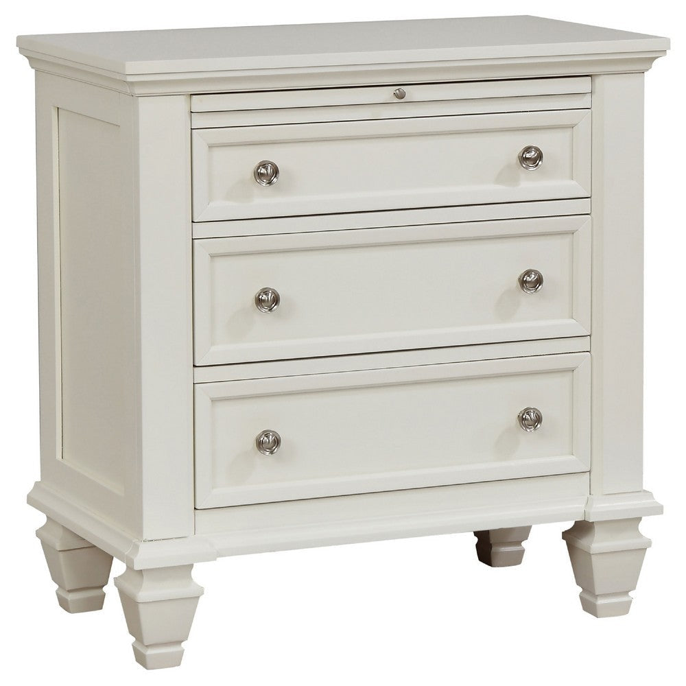 Lila 5pc Queen Bed Set with Storage Footboard | White | Vanity Dresser & Chest BM340134