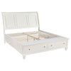 Lila 4pc King Bed Set with Storage Footboard | White Panel | Vanity Dresser BM340135