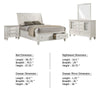 Lila 4pc King Bed Set with Storage Footboard | White Panel | Vanity Dresser BM340135