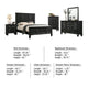 Lila 5pc King Bed Set | Black Panel Headboard | Dresser & Nightstand BM340140