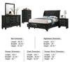 Lila 5 Piece Queen Bed Set with Storage | Curved Panel Headboard | Black BM340144