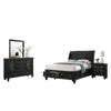 Lila 4 Piece King Bed Set with Storage | Curved Panel Headboard | Black