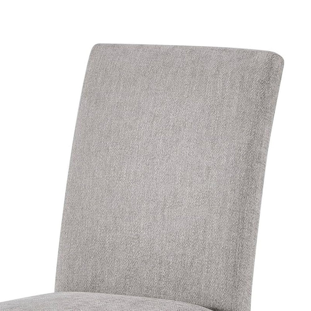 Figu Set of 4 Dining Chair | Brown-Gray Fabric Seating | Black Wood Legs BM340147
