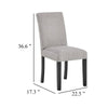 Figu Set of 4 Dining Chair | Brown-Gray Fabric Seating | Black Wood Legs BM340147